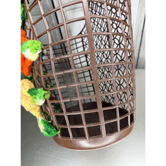 Vintage Bag Tote Crochet Flower Basket Design Sewing 60s/70s Hippie - Picture 5 of 9